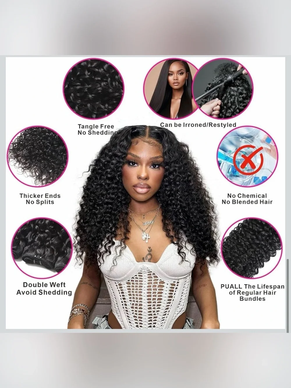 ✨ Burmese Curly Human Hair Bundles with 5x5 HD Lace Closure ✨